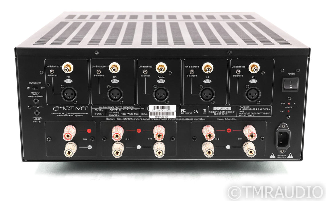 Emotiva XPA-5 Gen 2 5 Channel Power Amplifier; XPA5; Black