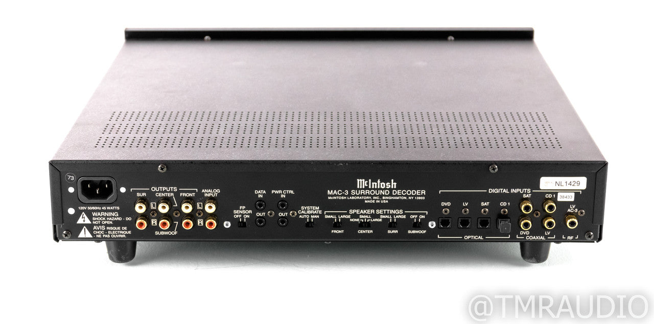 McIntosh MAC-3 5.1 Channel Home Theater Surround Decoder; MAC3; Remote