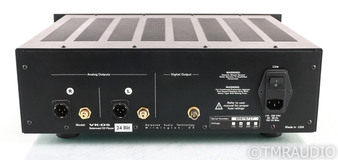 BAT VK-D5SE SuperPak Tube CD Player; VKD5SE; 24-Bit; Remote