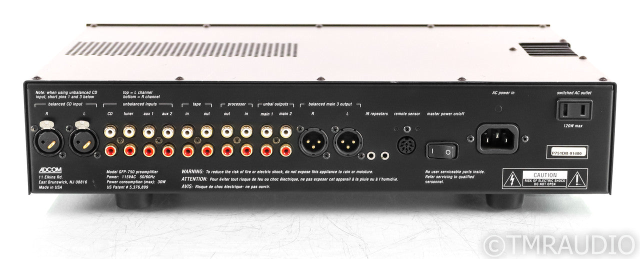 Adcom GFP 750 Stereo Preamplifier; GFP750; Black; Blue Board; Remote