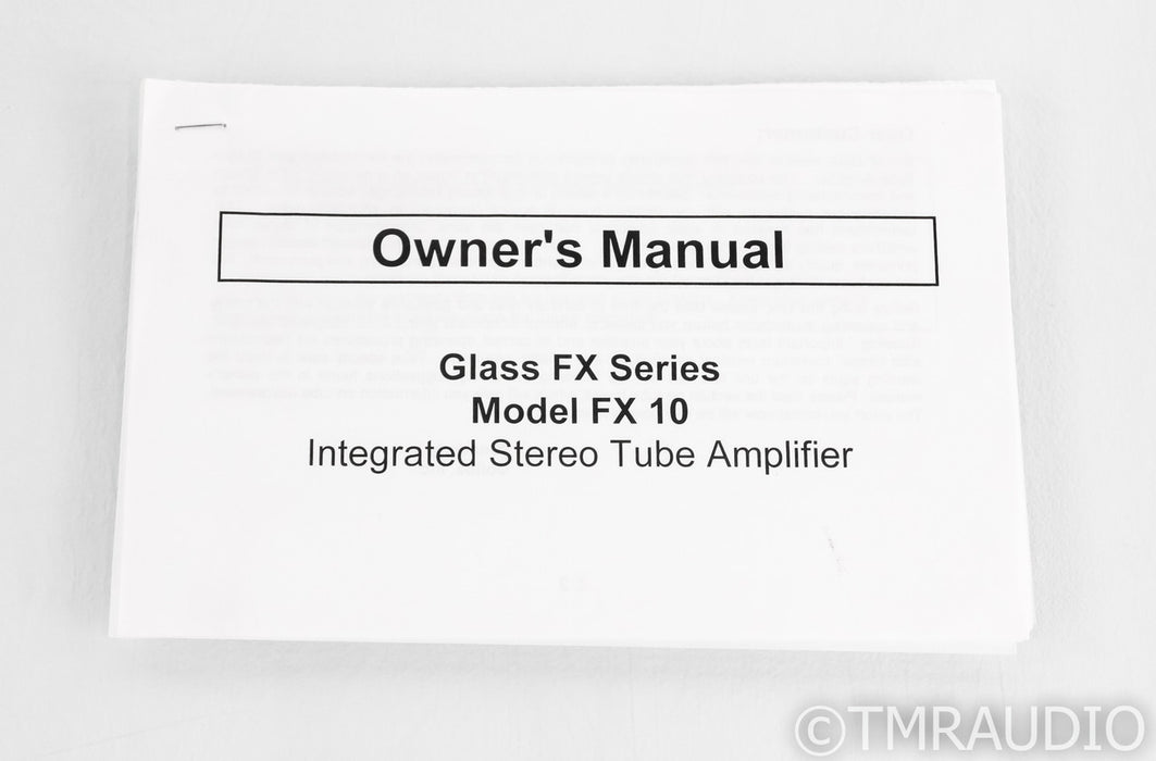 Jolida Glass FX10 Stereo Tube Integrated Amplifier; FX-10; Black (No Remote)