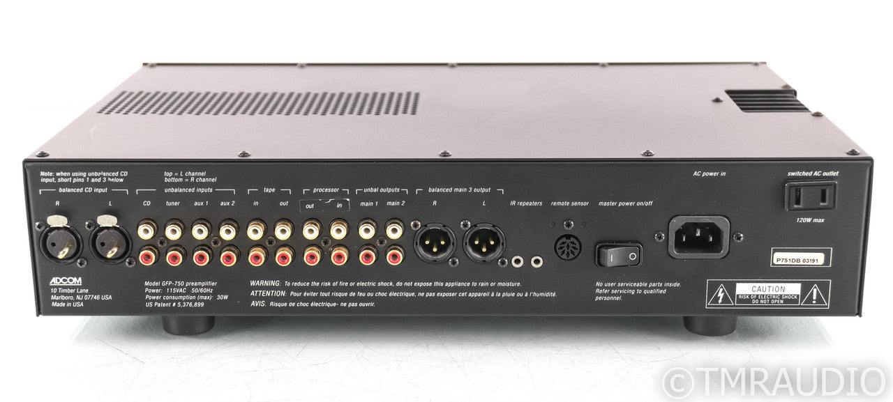 Adcom GFP-750 Stereo Preamplifier; GFP750; Black; Remote; Blue Board