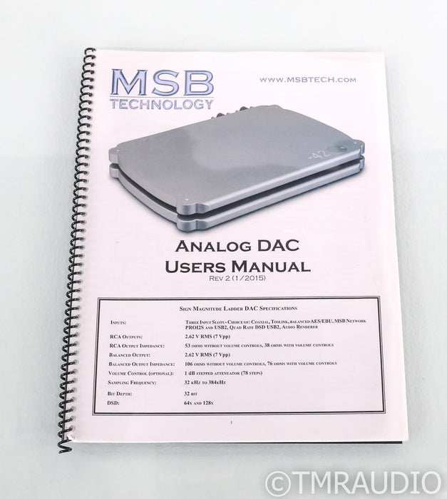 MSB Technology Analog DAC; Analog Power Base; D/A Converter; Network Streamer