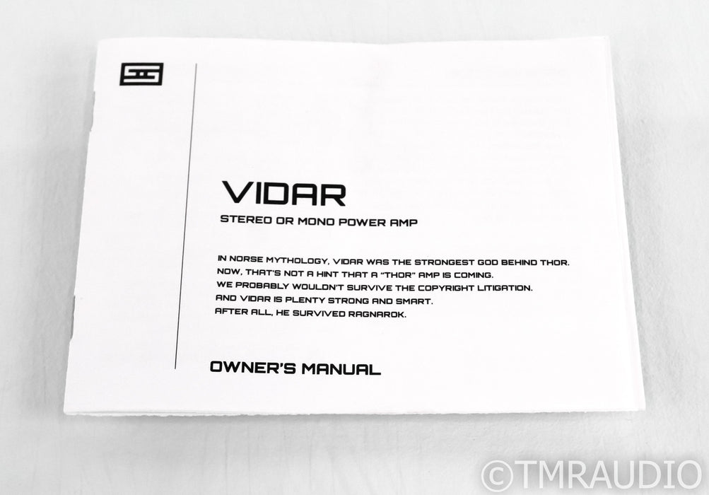 Schiit Vidar Stereo Power Amplifier; Silver
