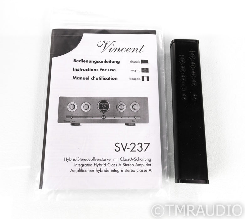Vincent SV-237 Stereo Integrated Hybrid Tube Amplifier; SV237; Remote