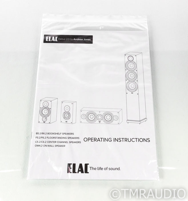Elac Debut 2.0 B6.2 Bookshelf Speakers; DB62; Black Pair