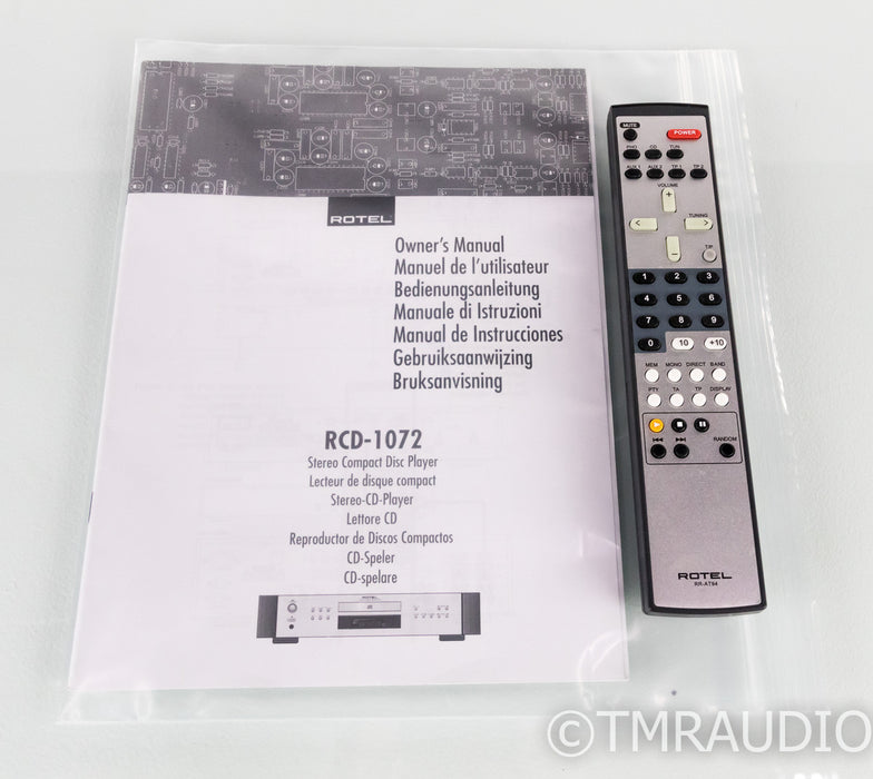 Rotel RCD-1072 CD / HDCD Player; Remote; RCD1072
