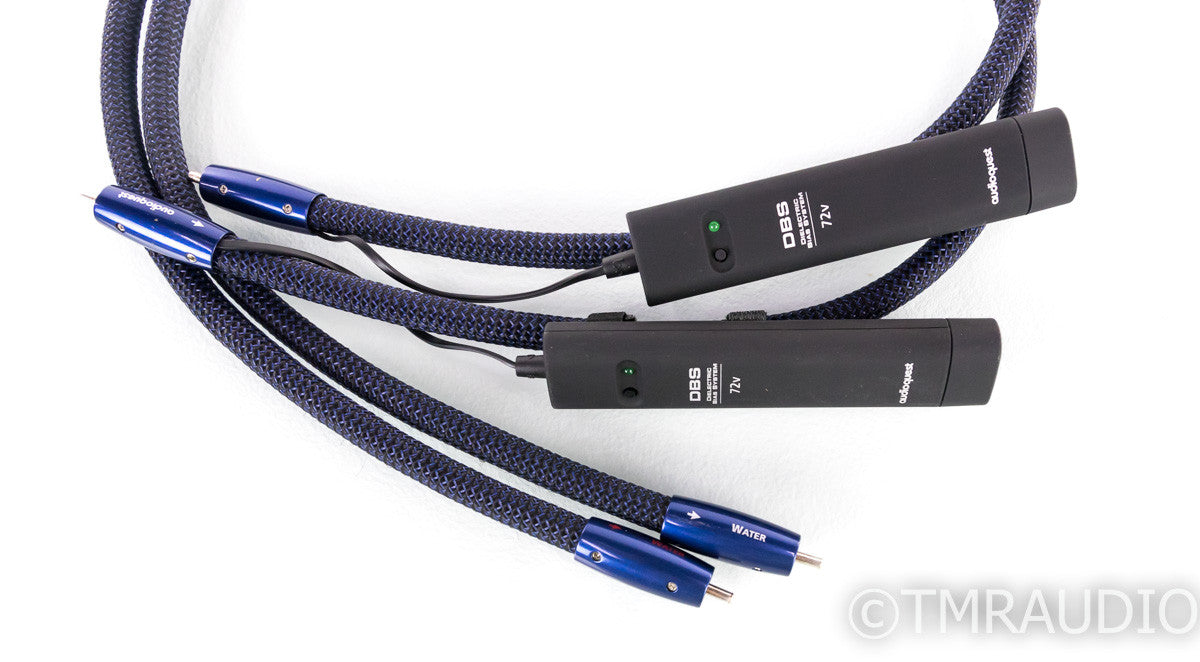 AudioQuest Water RCA Cables; 1m Pair Interconnects; 72v DBS