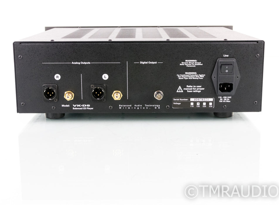 Balanced Audio Technology VK-D5 Tube CD / HDCD Player; VKD5 (No Remote)