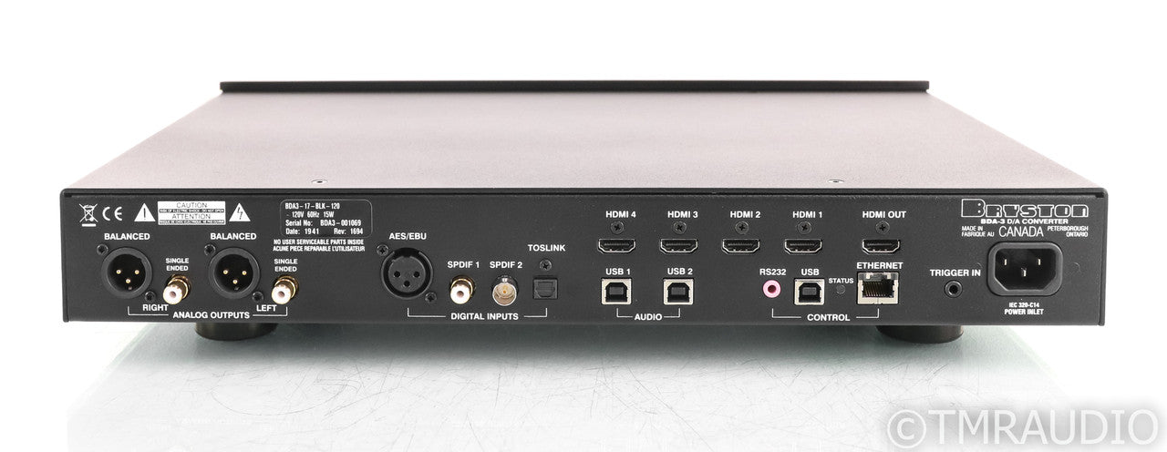 Bryston BDA-3 DAC; BDA3; D/A Converter; HDMI Receiver; 17"; Black