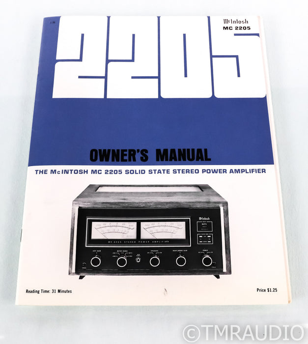McIntosh MC2205 Vintage Stereo Power Amplifier