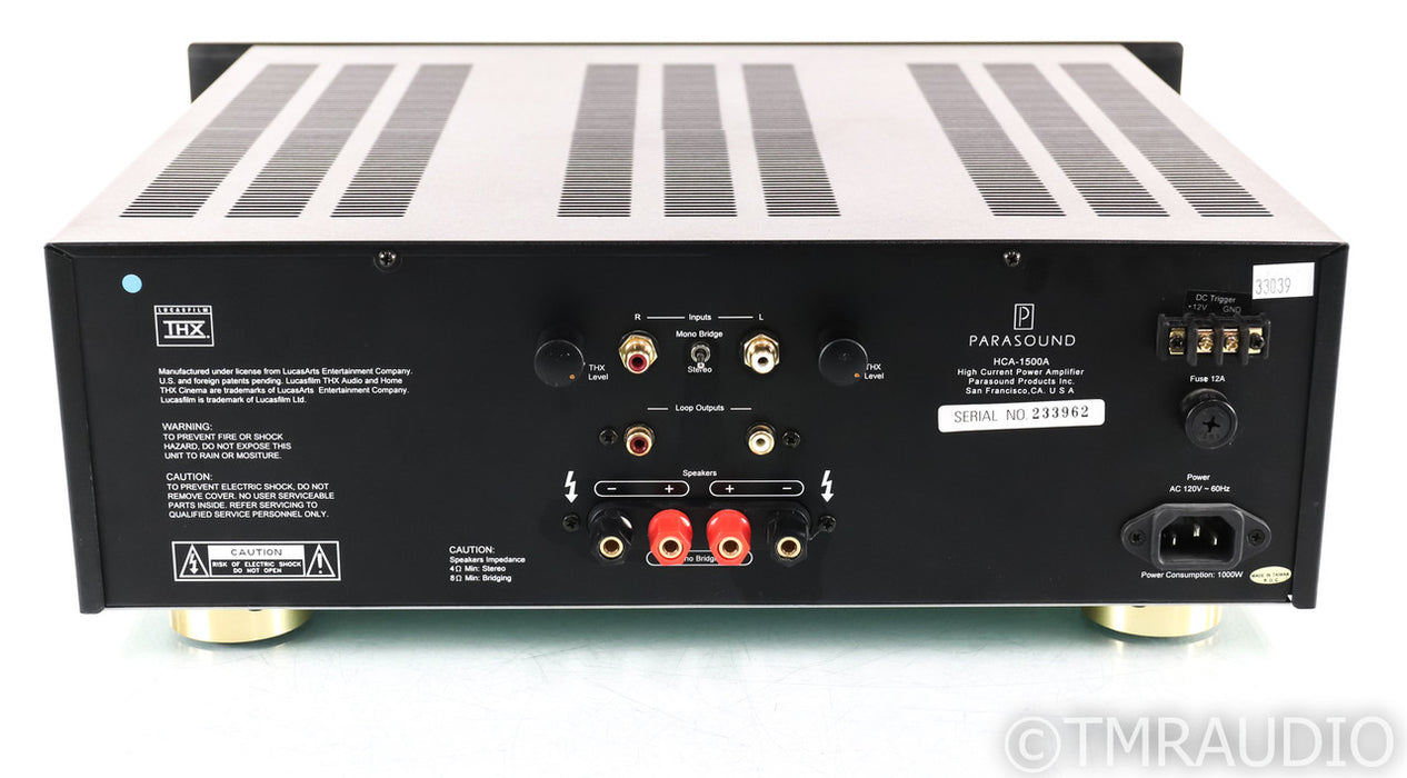 Parasound HCA-1500A Stereo Power Amplifier; HCA1500A