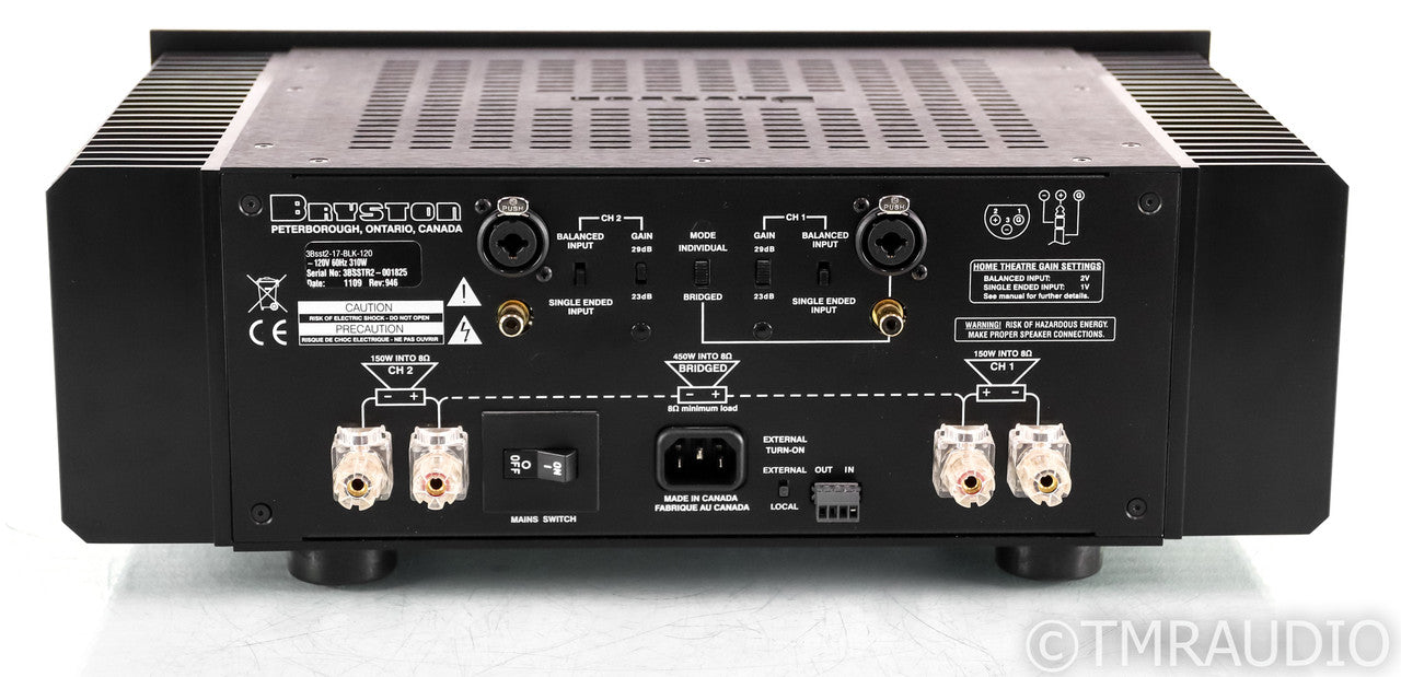 Bryston 3BSST2 Stereo Power Amplifier; 3B SST Squared; Black; 17"