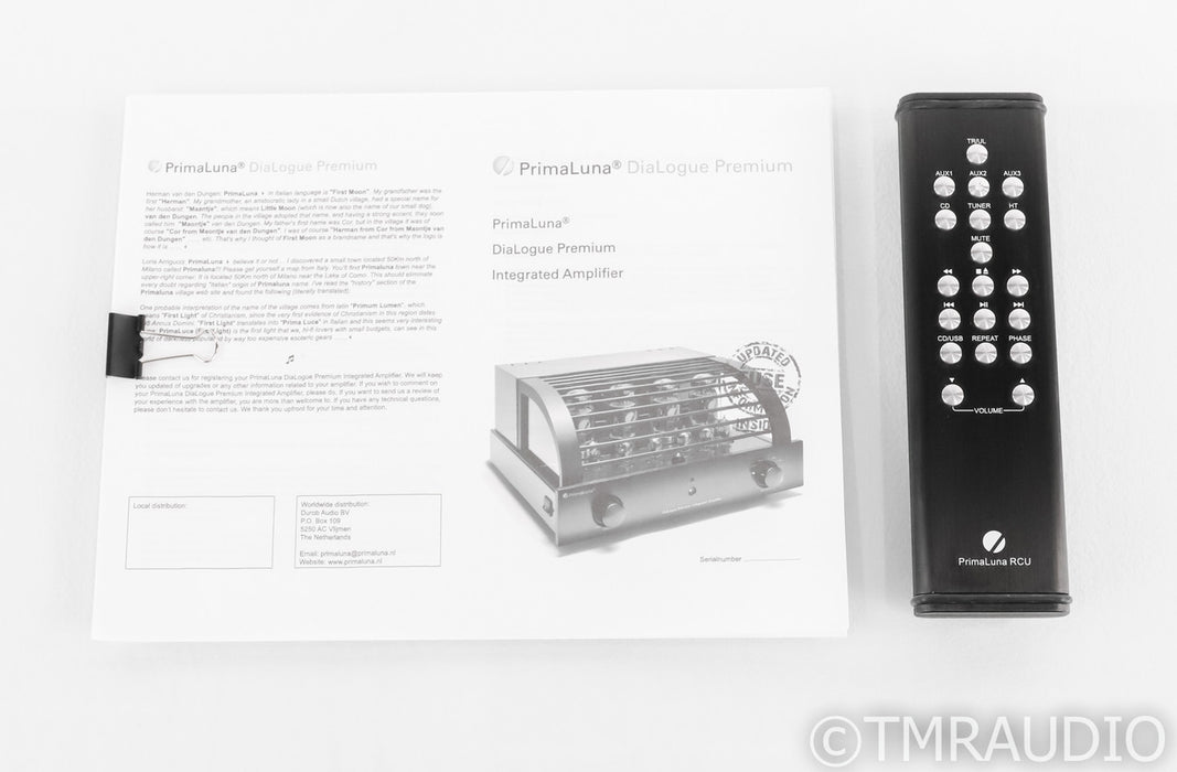 PrimaLuna DiaLogue Premium Stereo Tube Integrated Amplifier; Silver; Remote; Silver; Remote