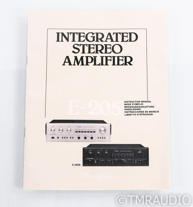 Accuphase E-205 Vintage Stereo Integrated Amplifier; E205; MOSFET; MM / MC Phono