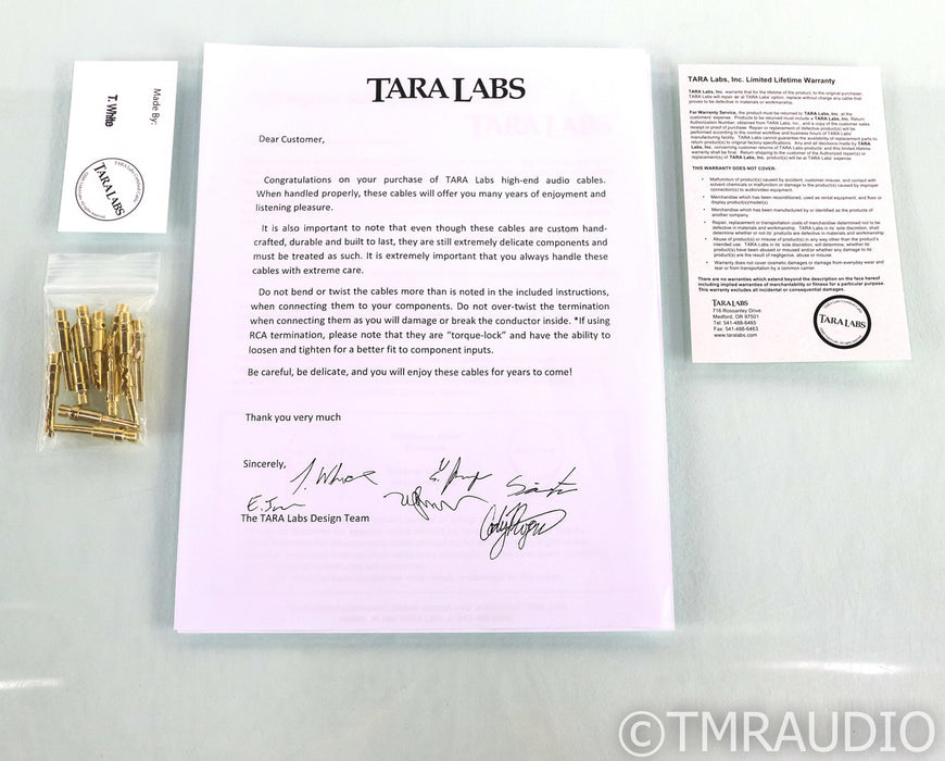 Tara Labs RSC Prime M1 Bi-Wire Speaker Cables; 10ft Pair; Banana or Spade