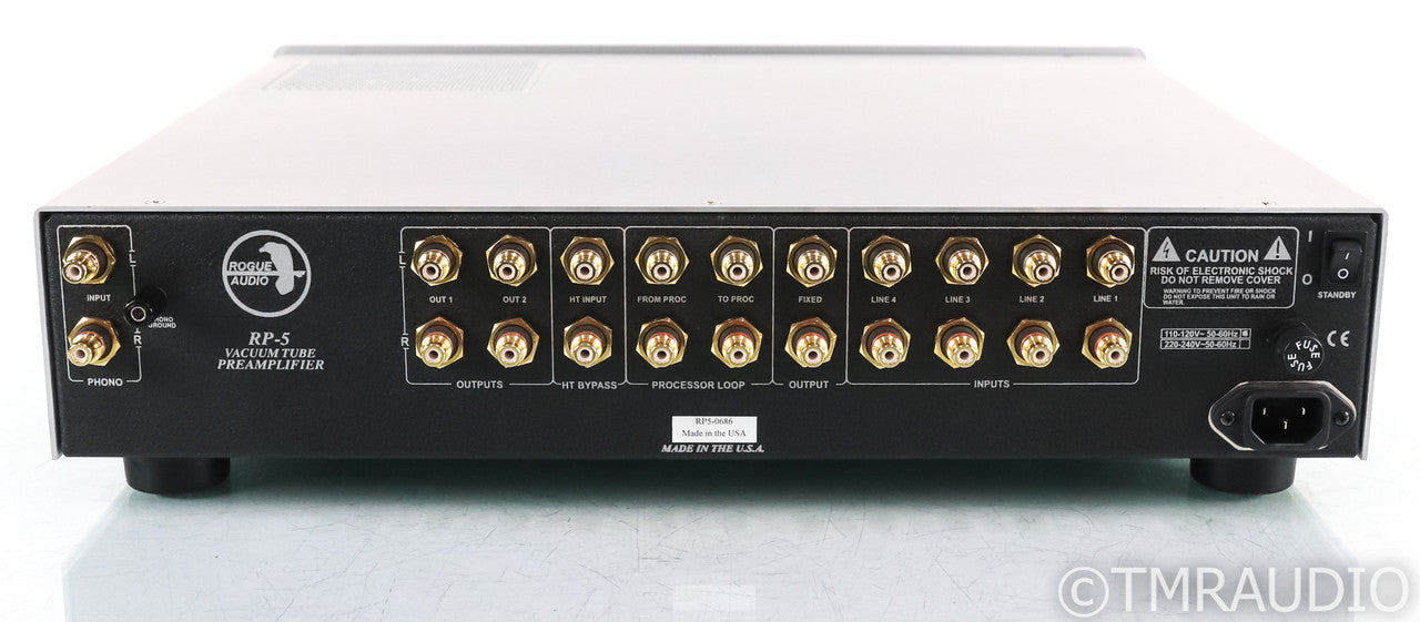 Rogue Audio RP-5 Stereo Tube Preamplifier; RP5; MM / MC Phono; Black; Remote