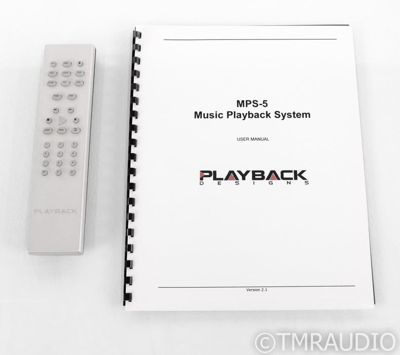 Playback Designs MPS-5 CD / SACD Player; MPS5; Silver; Remote