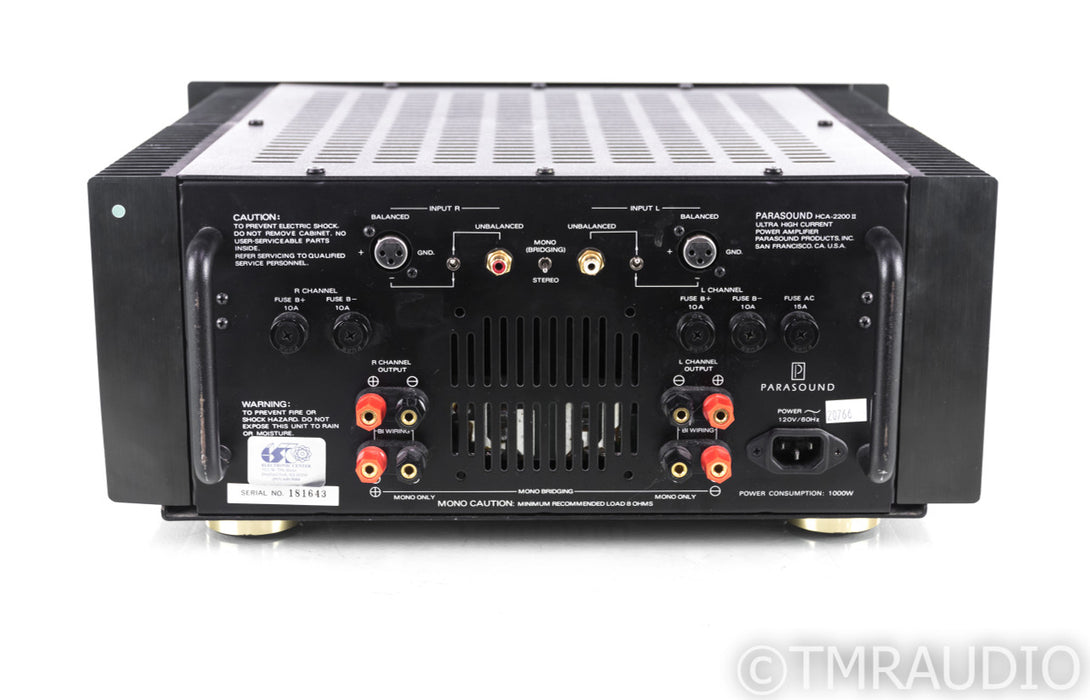 Parasound HCA-2200 MkII Stereo Power Amplifier; HCA2200 Mk2