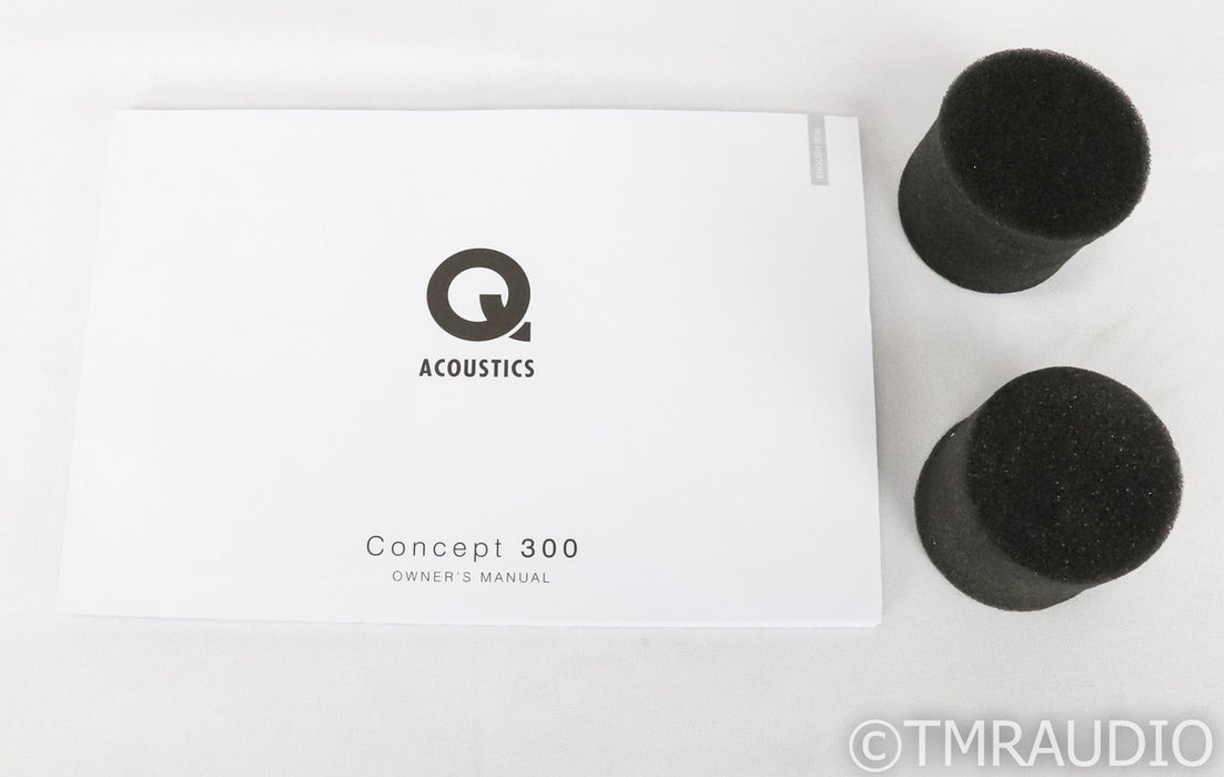 Q Acoustics Concept 300 Bookshelf Speakers; Silver Ebony Pair (Open w/ Warranty); Silver Ebony Pair (Open w/ Warranty)