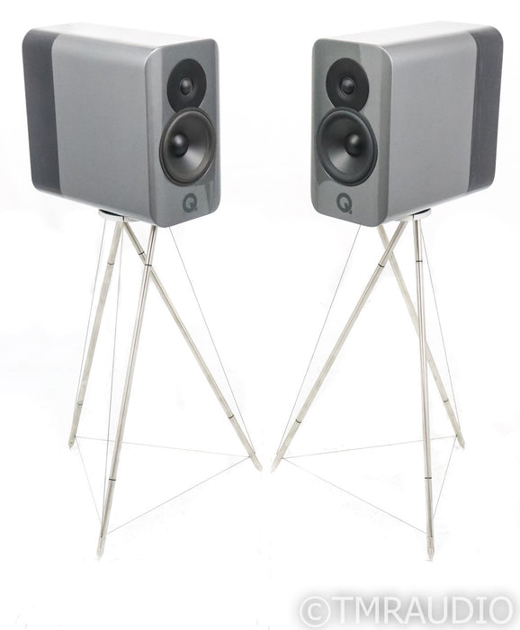 Q Acoustics Concept 300 Bookshelf Speakers; Silver Ebony Pair (Open w/ Warranty); Silver Ebony Pair (Open w/ Warranty)
