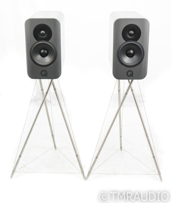 Q Acoustics Concept 300 Bookshelf Speakers; Silver Ebony Pair (Open w/ Warranty); Silver Ebony Pair (Open w/ Warranty)