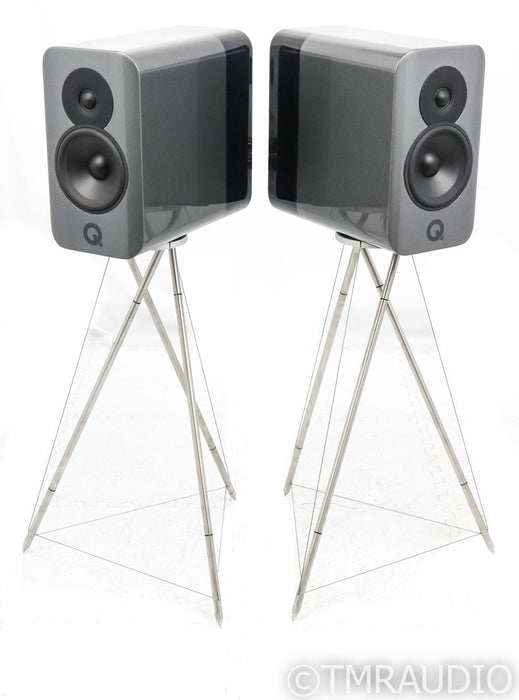 Q Acoustics Concept 300 Bookshelf Speakers; Silver Ebony Pair (Open w/ Warranty); Silver Ebony Pair (Open w/ Warranty)