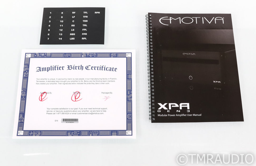 Emotiva XPA-9 Gen 3 Nine Channel Power Amplifier; XPA9 Mk3