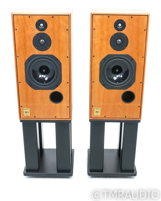 Harbeth Super HL5 Bookshelf Speakers; Cherry Pair w/ Skylan Stands; HL-5; Cherry Pair w/ Skylan Stands; HL-5