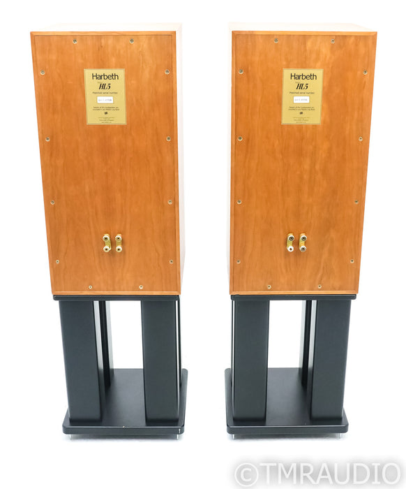 Harbeth Super HL5 Bookshelf Speakers; Cherry Pair w/ Skylan Stands; HL-5; Cherry Pair w/ Skylan Stands; HL-5