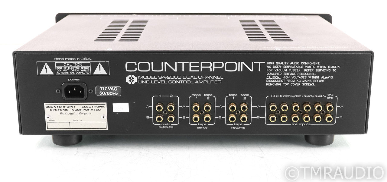 Counterpoint SA-2000 Vintage Stereo Tube Hybrid Preamplifier; Black - Excellent