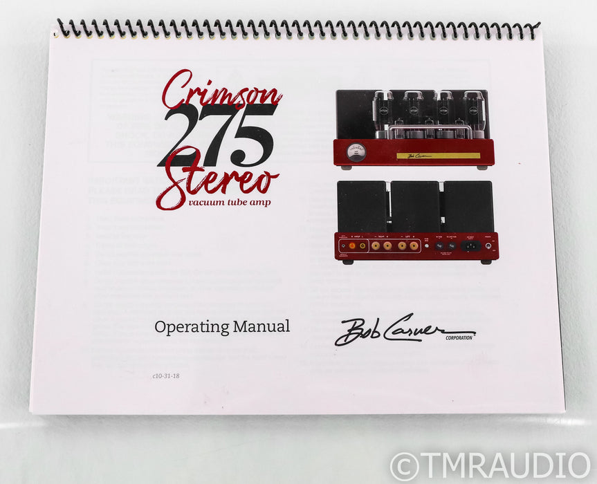 Carver Crimson 275 Stereo Tube Power Amplifier; Crimson275