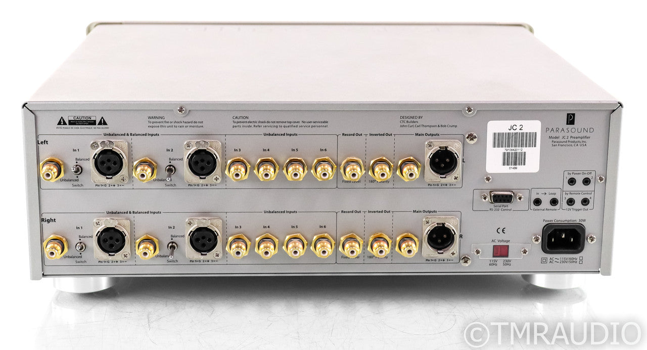 Parasound Halo JC 2 Stereo Preamplifier; JC2; Silver; Remote