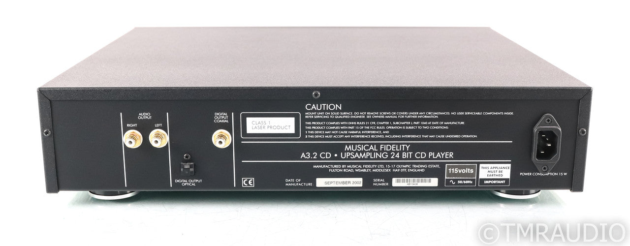 Musical Fidelity A3.2 CD Player; A-3.2; Silver; Remote