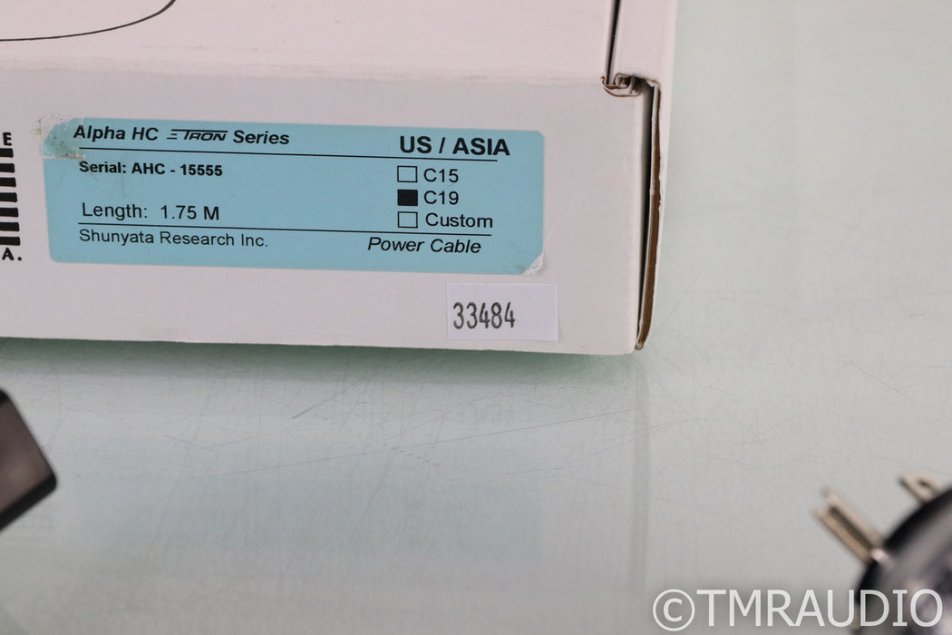 Shunyata Research Zitron Alpha HC Power Cord; 1.75m AC Cable; C19