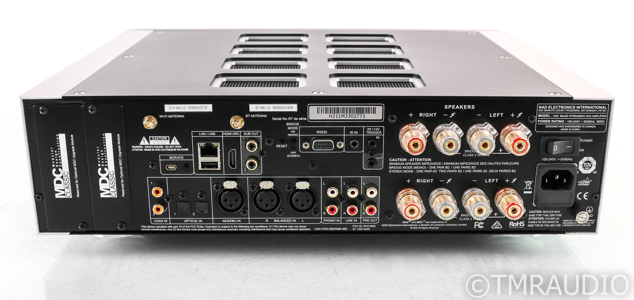 NAD M33 Stereo Integrated Amplifier; BluOS Streamer; DAC; MM/MC Phono