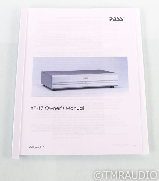 Pass Labs XP-17 MM / MC Phono Preamplifier; XP17; Silver