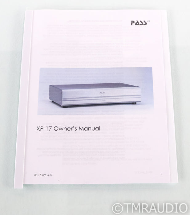 Pass Labs XP-17 MM / MC Phono Preamplifier; XP17; Silver; XP17; Silver