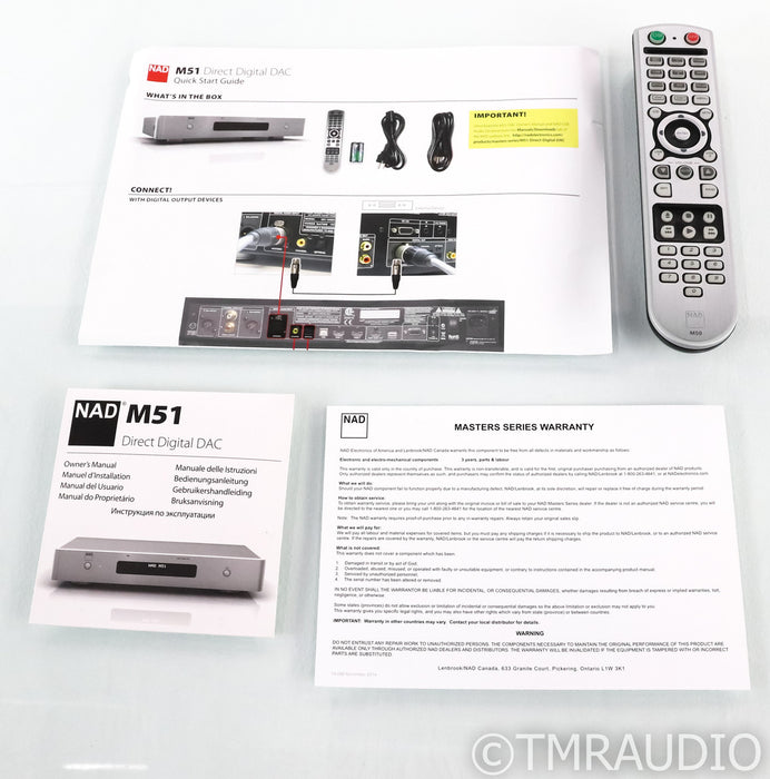 NAD M51 DAC; D/A Converter; M-51; Silver; Remote