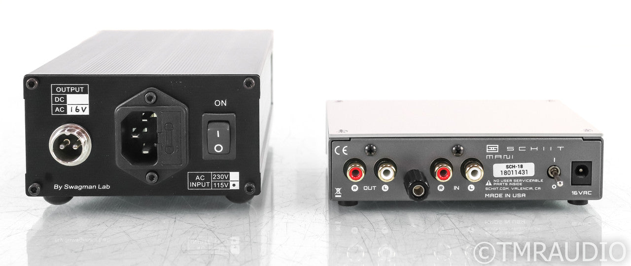 Schiit Mani MM / MC Phono Preamplifier; Silver; Swagman Lab PSU