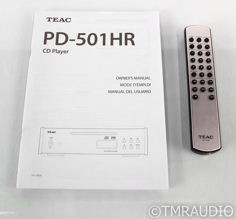 TEAC PD-501HR CD Player; PD501HR; Silver; Remote (Low Hours)