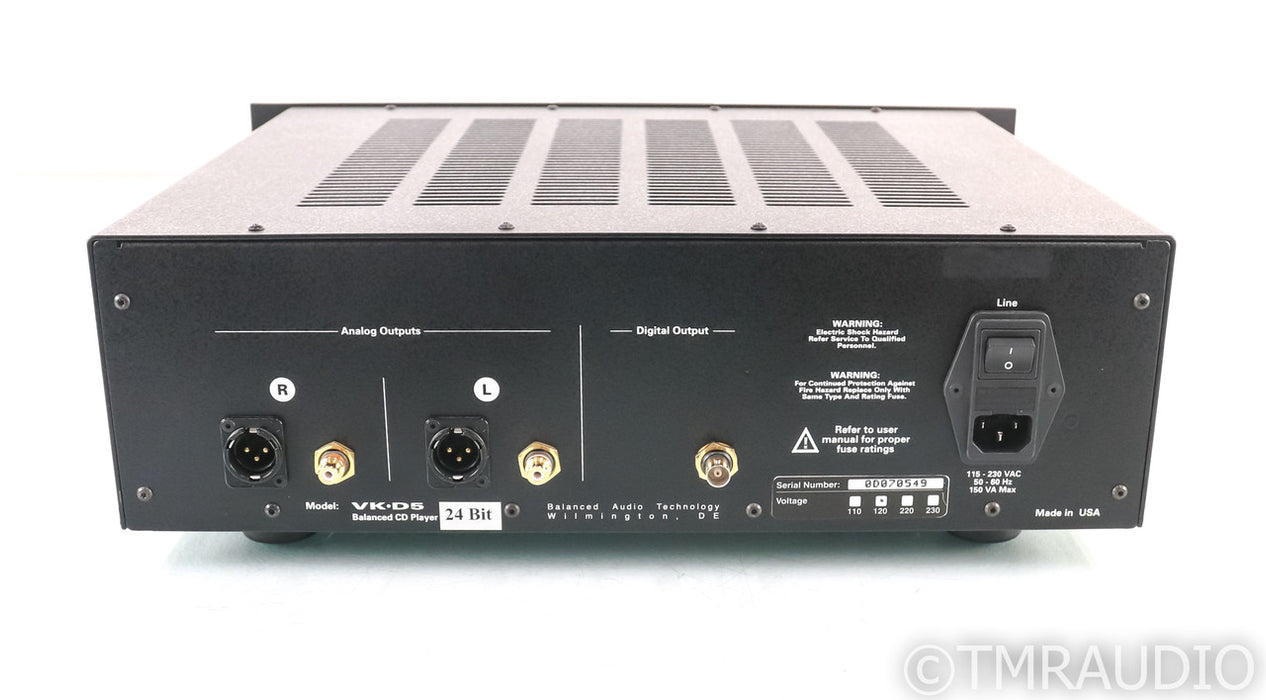 BAT VK-D5SE 24-Bit Tube CD Player; VKD5 SE; Remote; Black