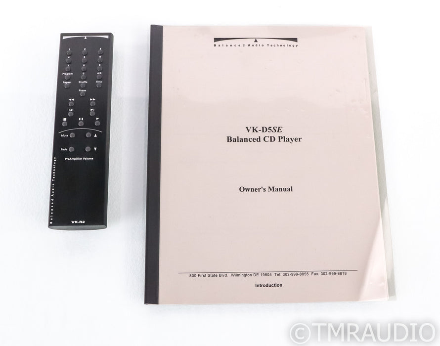BAT VK-D5SE 24-Bit Tube CD Player; VKD5 SE; Remote; Black