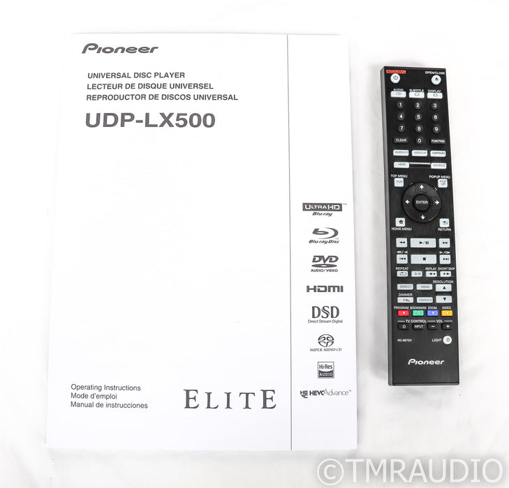 Pioneer UDP-LX500 Universal 4K UHD Blu-Ray Player; UDPLX500; HDR; Remote