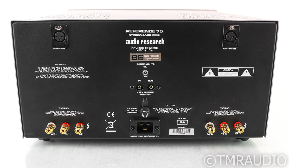 Audio Research Reference 75 SE Stereo Tube Power Amplifier; Silver