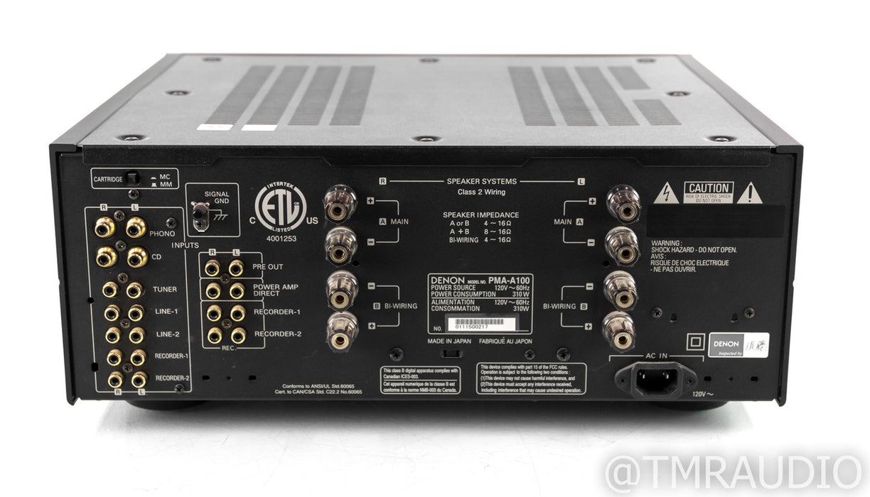 Denon PMA-A100 Stereo Integrated Amplifier; 100th Anniversary; MM/MC Phono