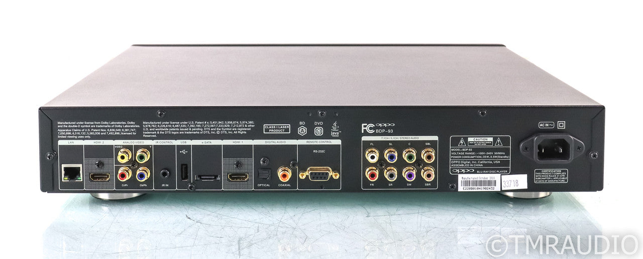 Oppo BDP-93 Universal Blu-ray Player; BDP93; Remote (1/2)