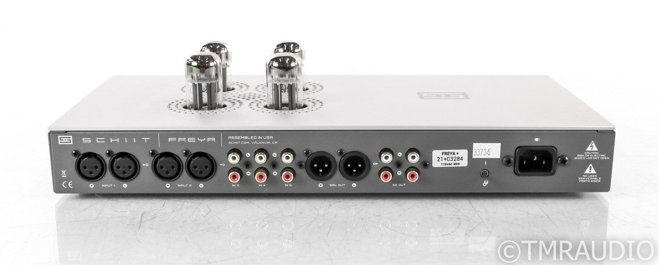 Schiit Freya+ Stereo Tube Preamplifier; Silver; Remote; Very Low Tube Hours