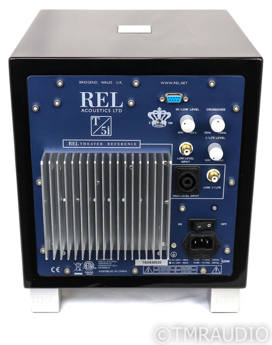 REL T/5i 8" Powered Subwoofer; Gloss Black; T-5i
