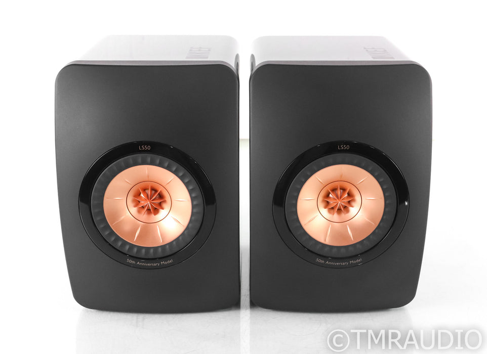 KEF LS50 50th Anniversary Edition Bookshelf Speakers; Black Pair; LS-50